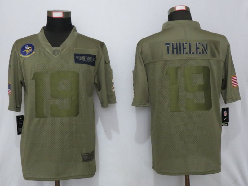 Men Minnesota Vikings #19 Thielen Nike Camo 2019 Salute to Service Limited NFL Jerseys